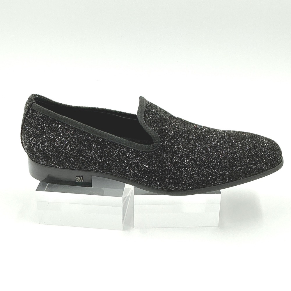 Steve Madden Mens Size 9 Slip On Loafers Black Glitter NEW Corrido MSRP $115